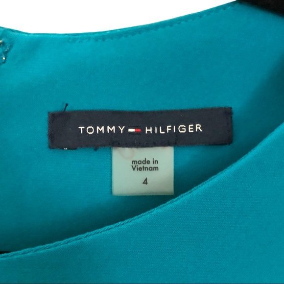 Tommy Hilfiger Women Bell Sleeve Business Chic Sheath Dress Sz 4 Turquoise blue - Picture 5 of 5